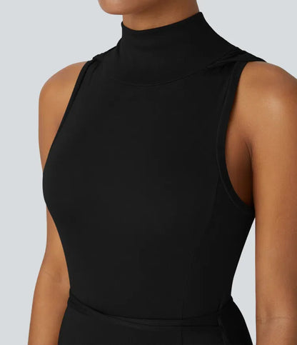 ColaZebra™ | Casual midi hooded dress, sleeveless, zebra back